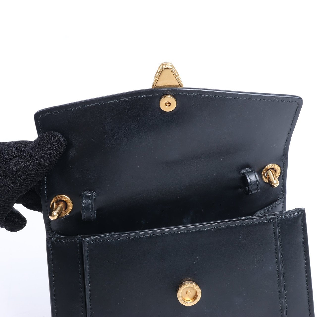 Bvlgari Bvlgari × Alexander Wang Serpenti Leather Handbag in Black Zwart