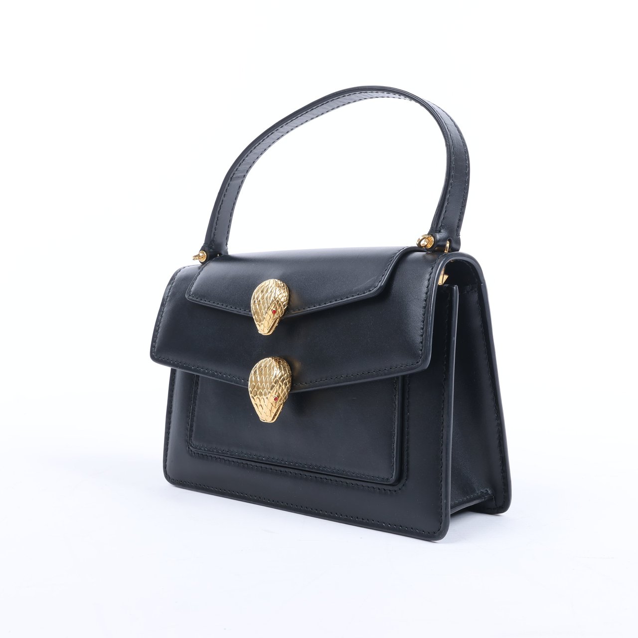 Bvlgari Bvlgari × Alexander Wang Serpenti Leather Handbag in Black Zwart