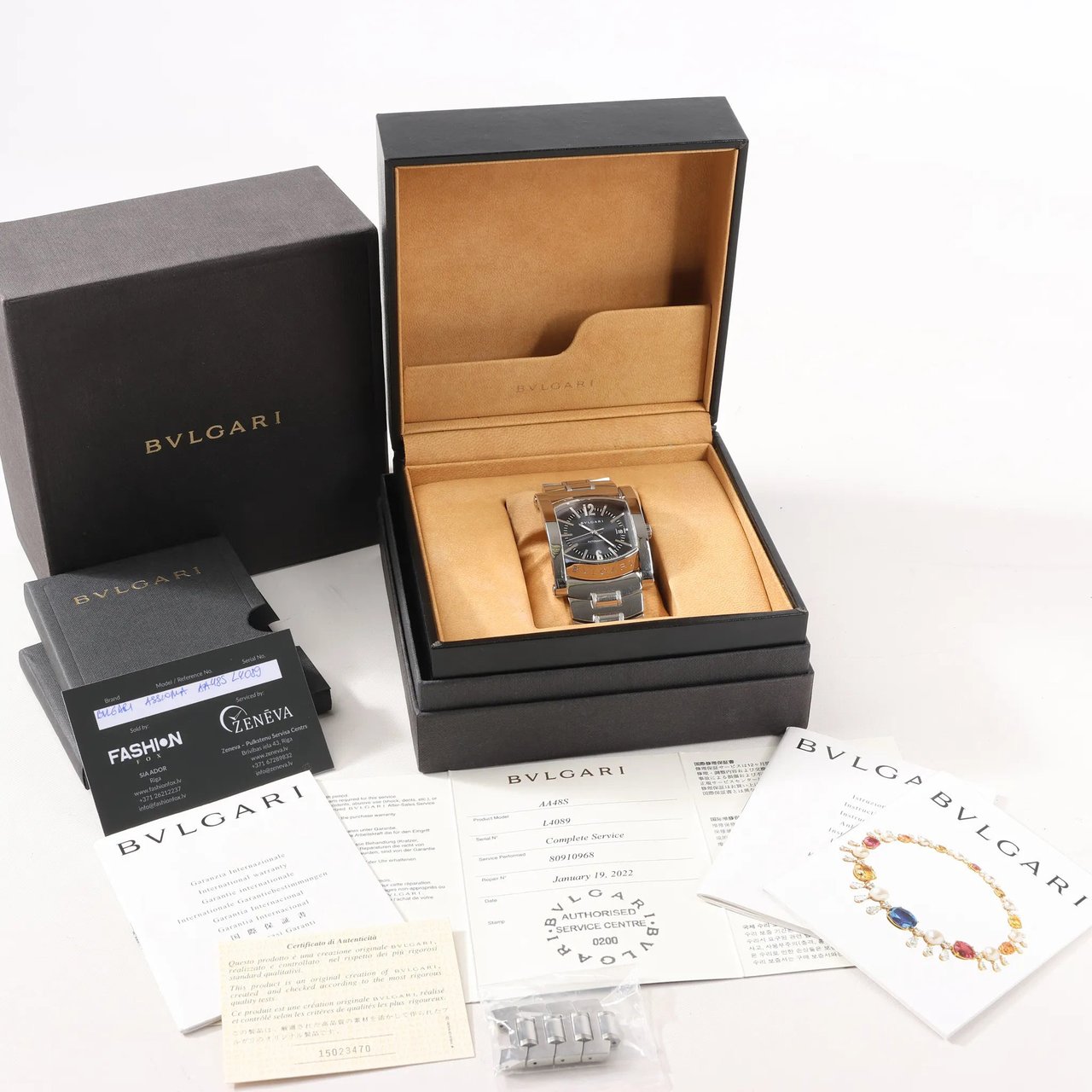 Bvlgari Bvlgari Assioma AA48S L4089 SS SS AT Black Dial Watch Zwart