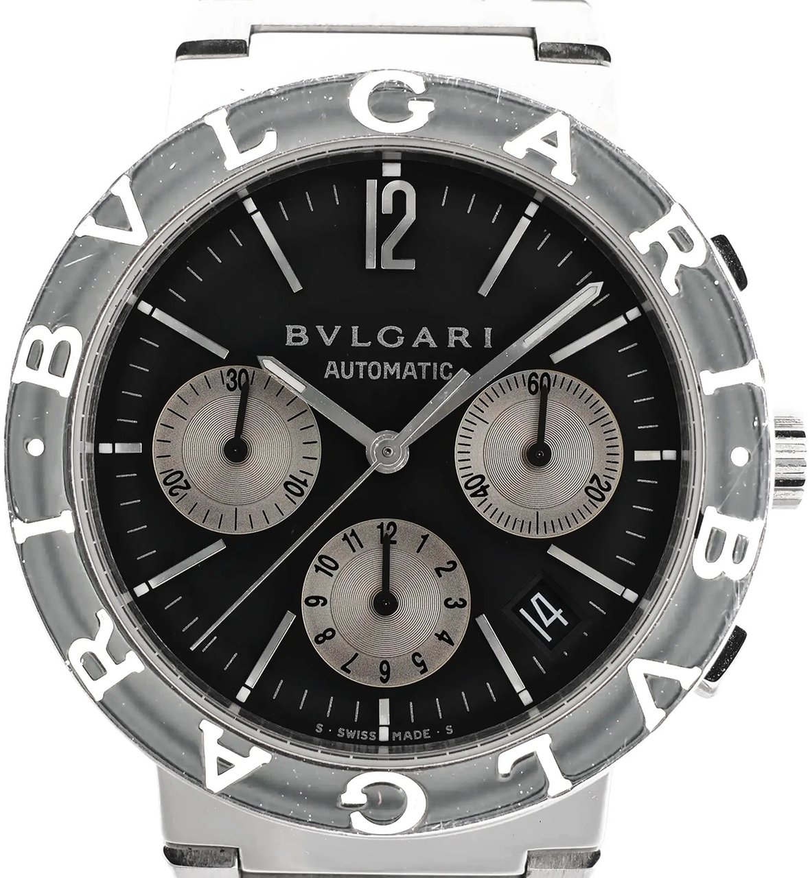 Bvlgari Bvlgari Bvlgari Bvlgari Chronograph BB38SSCH SS AT Watch with Black Dial Zwart