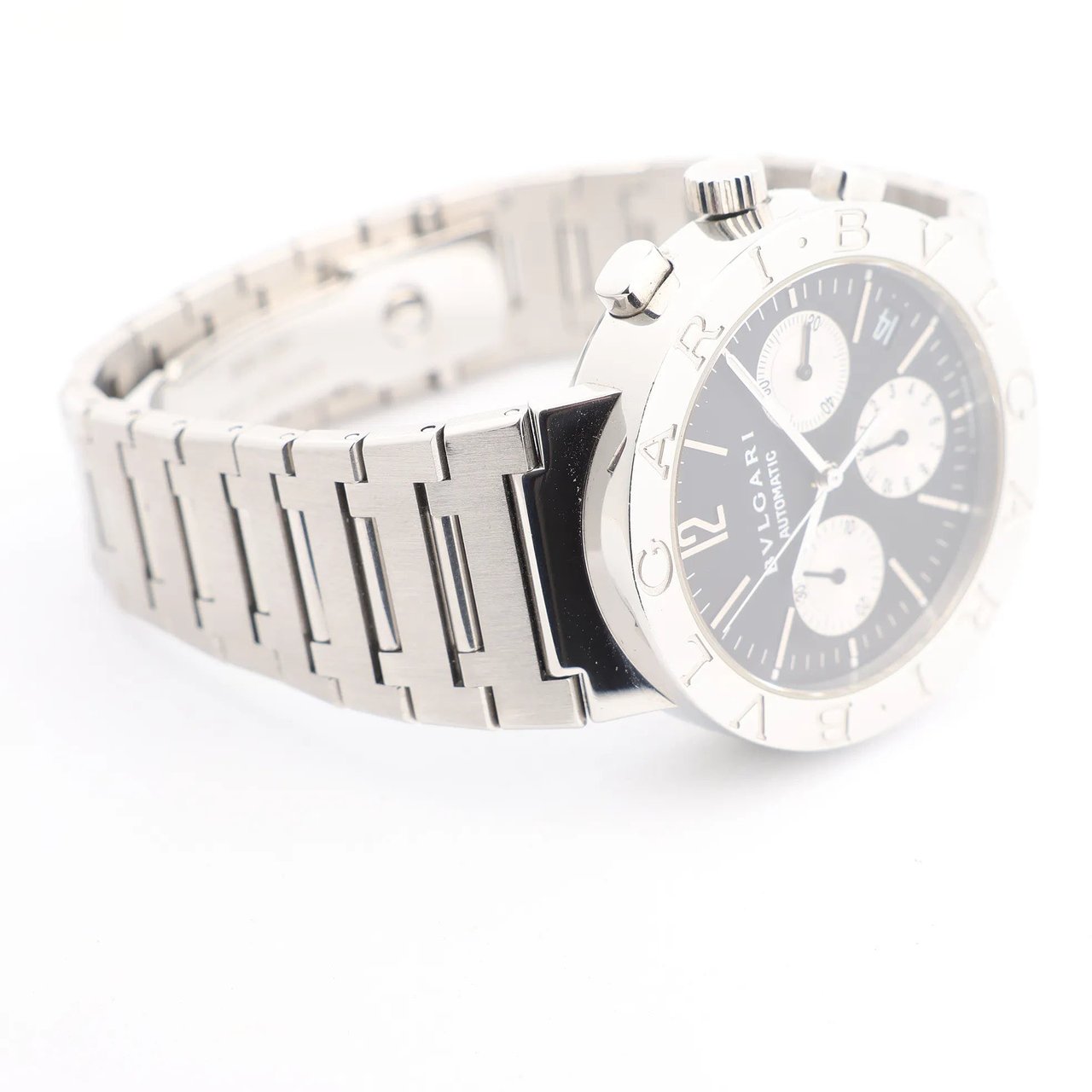 Bvlgari Bvlgari Bvlgari Bvlgari Chronograph BB38SSCH SS AT Watch with Black Dial Zwart