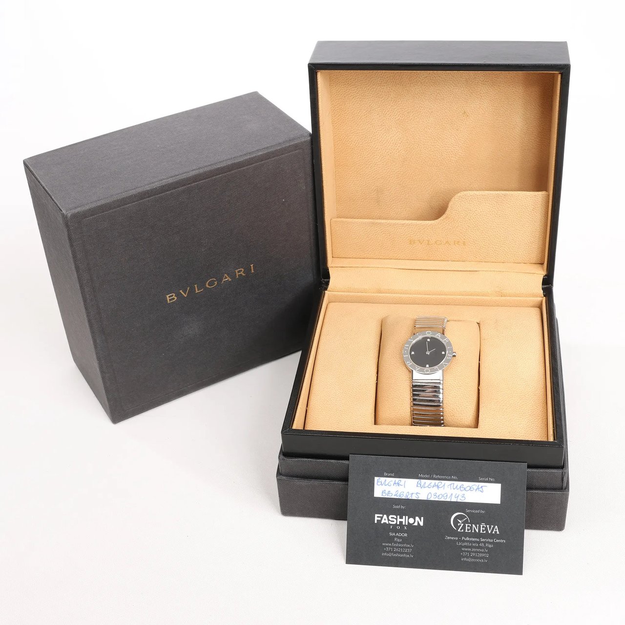 Bvlgari Bvlgari Bvlgari Bvlgari Tubogas BB262TS SS QZ Watch with Black Dial Zwart