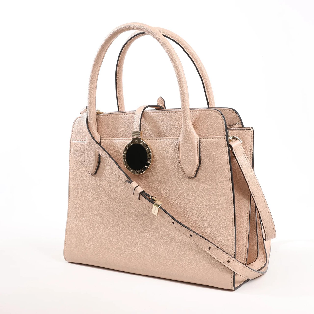 Bvlgari BVLGARI ALBA Leather 2Way Handbag in Beige Beige