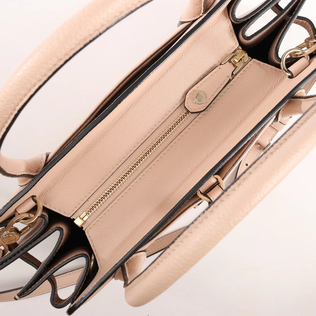 Bvlgari BVLGARI ALBA Leather 2Way Handbag in Beige Beige