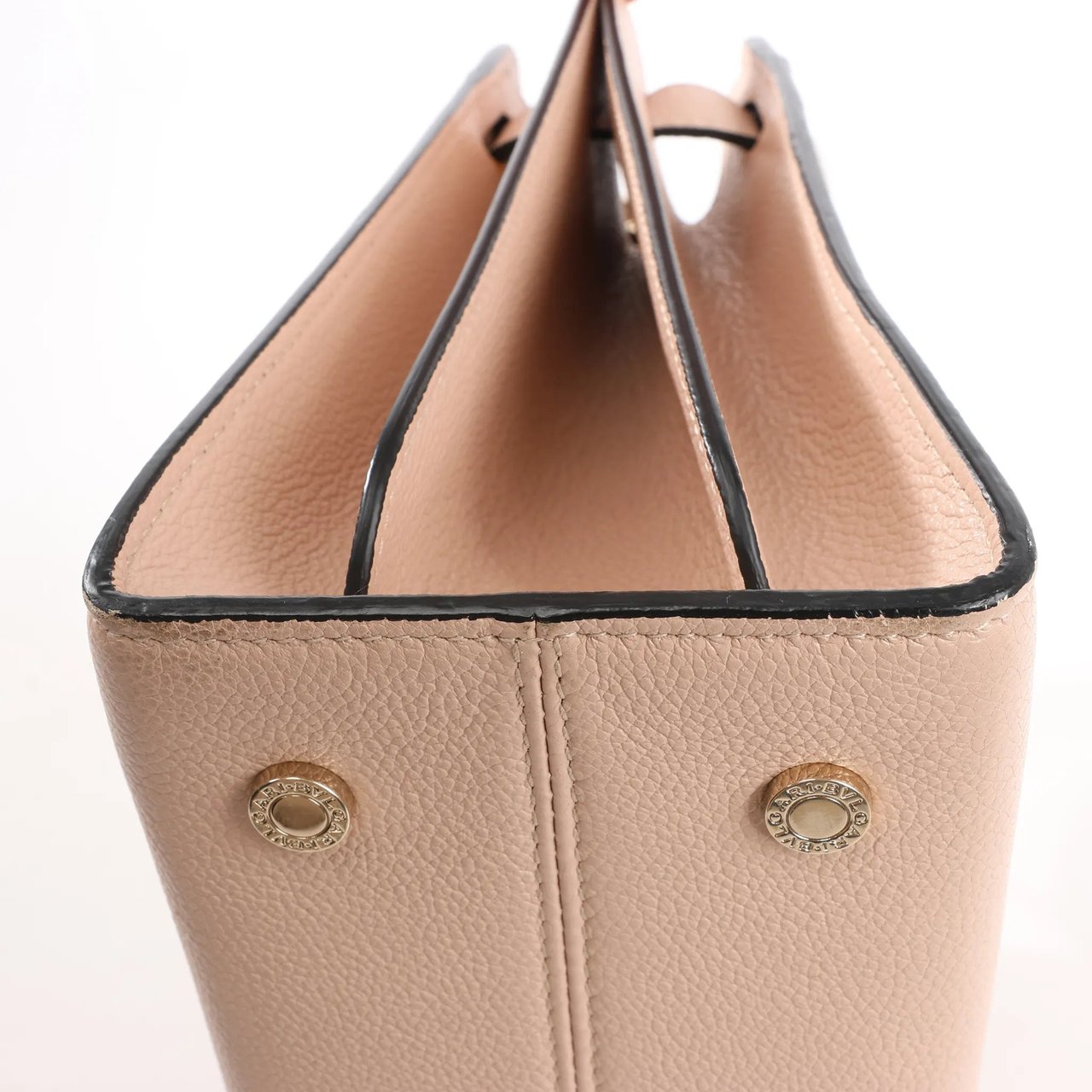 Bvlgari BVLGARI ALBA Leather 2Way Handbag in Beige Beige