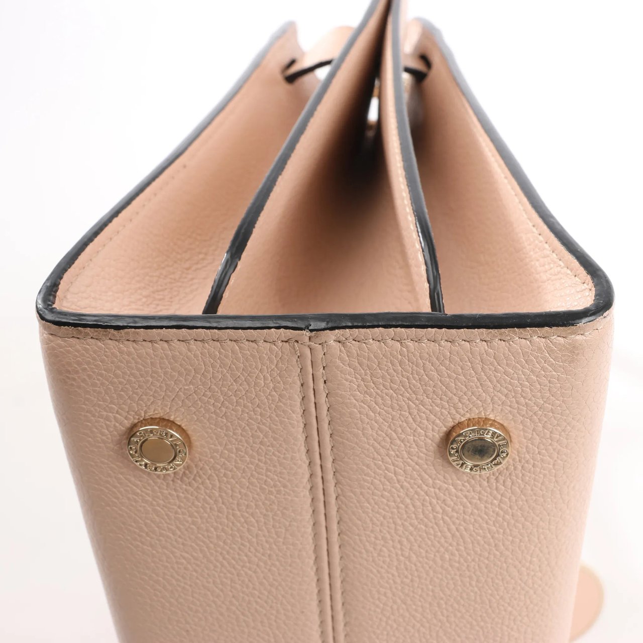 Bvlgari BVLGARI ALBA Leather 2Way Handbag in Beige Beige