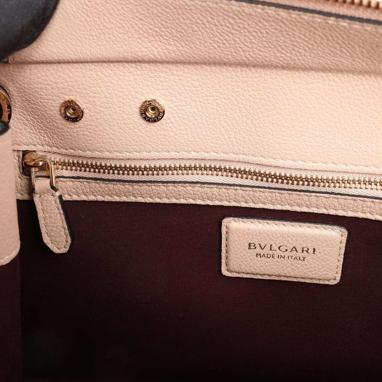 Bvlgari BVLGARI ALBA Leather 2Way Handbag in Beige Beige