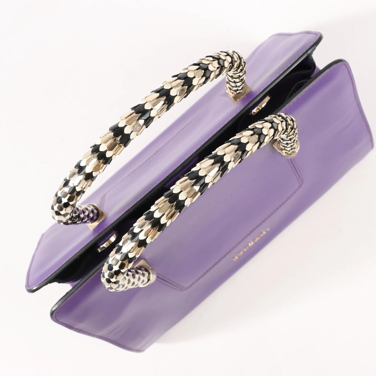 Bvlgari BVLGARI Serpenti Leather 2Way Handbag in Purple Divers