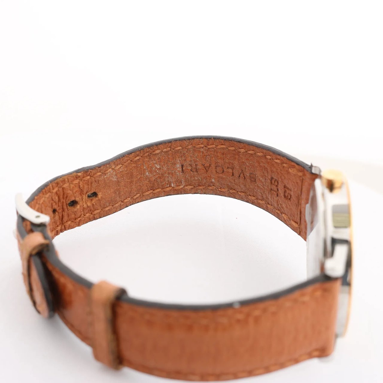 Bvlgari Bvlgari Bvlgari Bvlgari  BB33 SGL L 238436 SS YG Leather QZ Watch with Black Dial Zwart