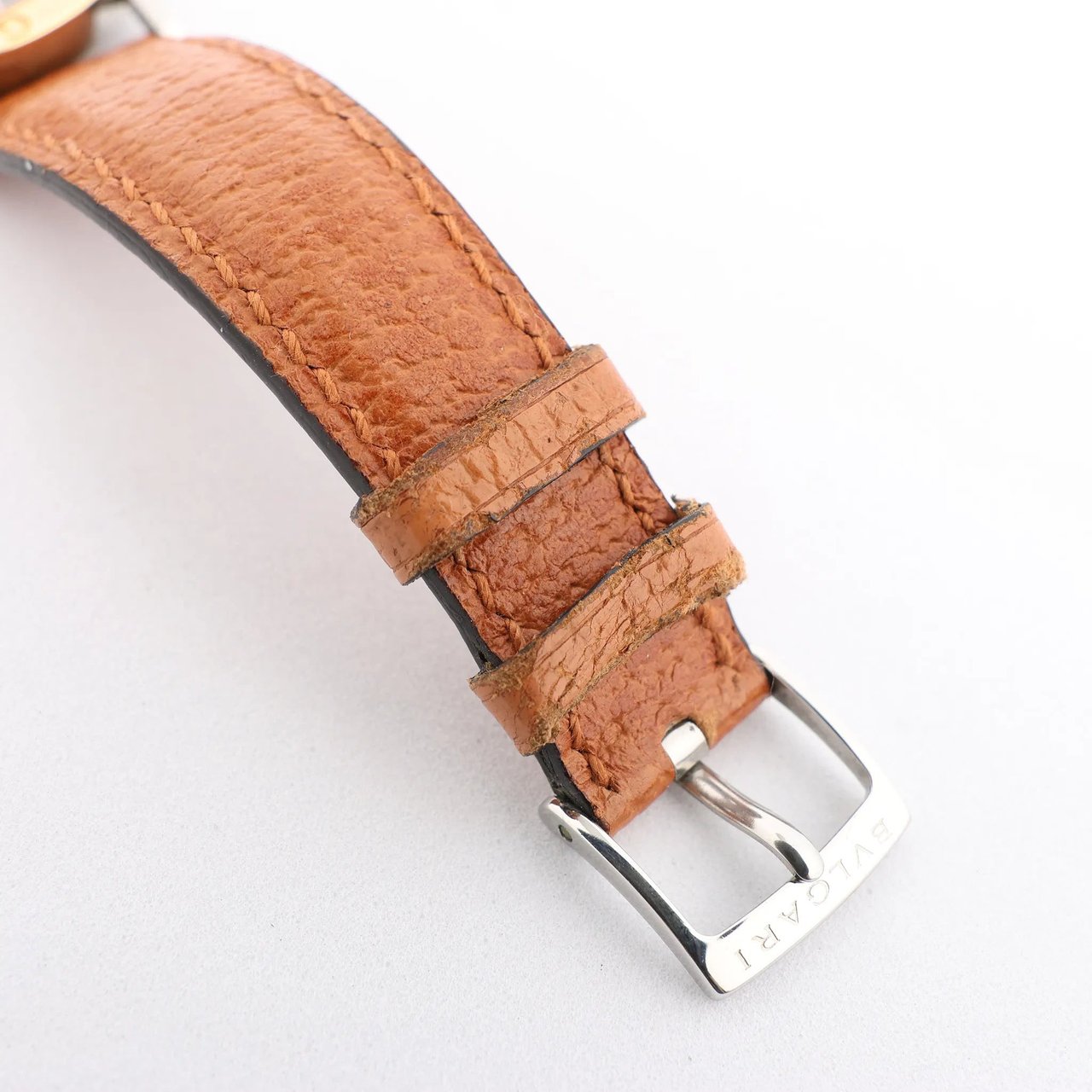 Bvlgari Bvlgari Bvlgari Bvlgari  BB33 SGL L 238436 SS YG Leather QZ Watch with Black Dial Zwart