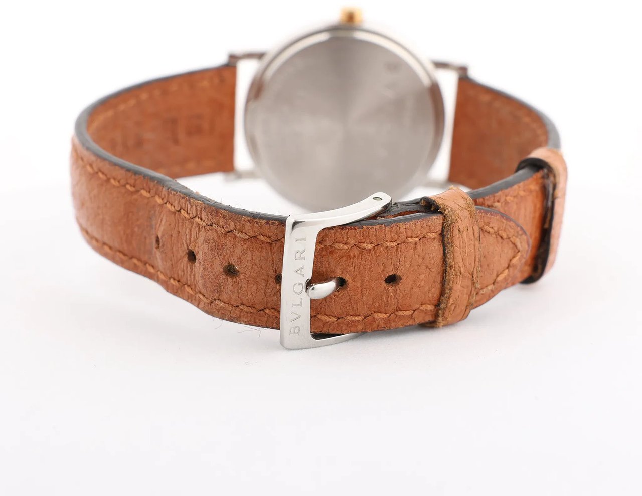 Bvlgari Bvlgari Bvlgari Bvlgari  BB33 SGL L 238436 SS YG Leather QZ Watch with Black Dial Zwart