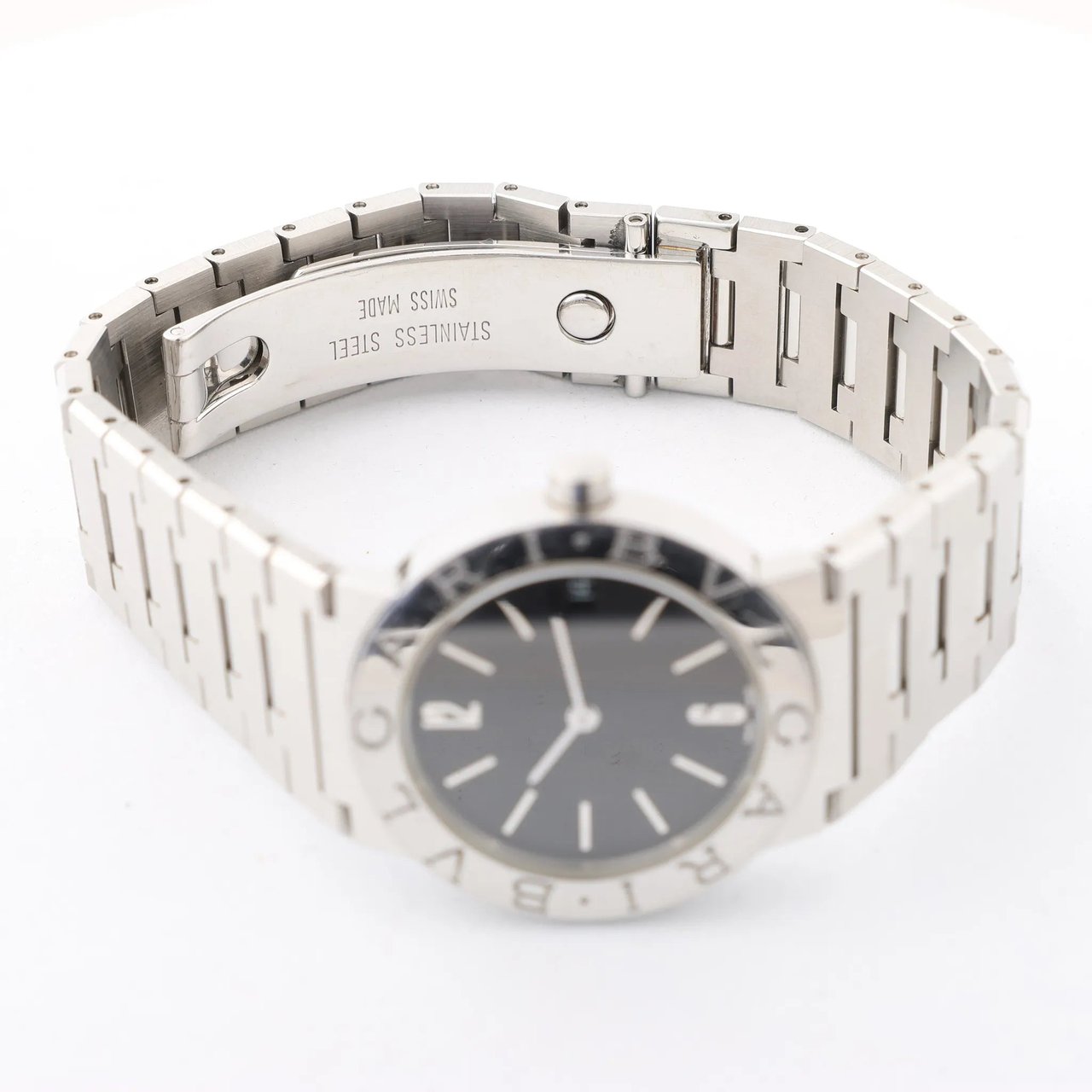 Bvlgari Bvlgari Bvlgari Bvlgari BB30SS D317440 SS QZ Watch with Black Dial Zwart