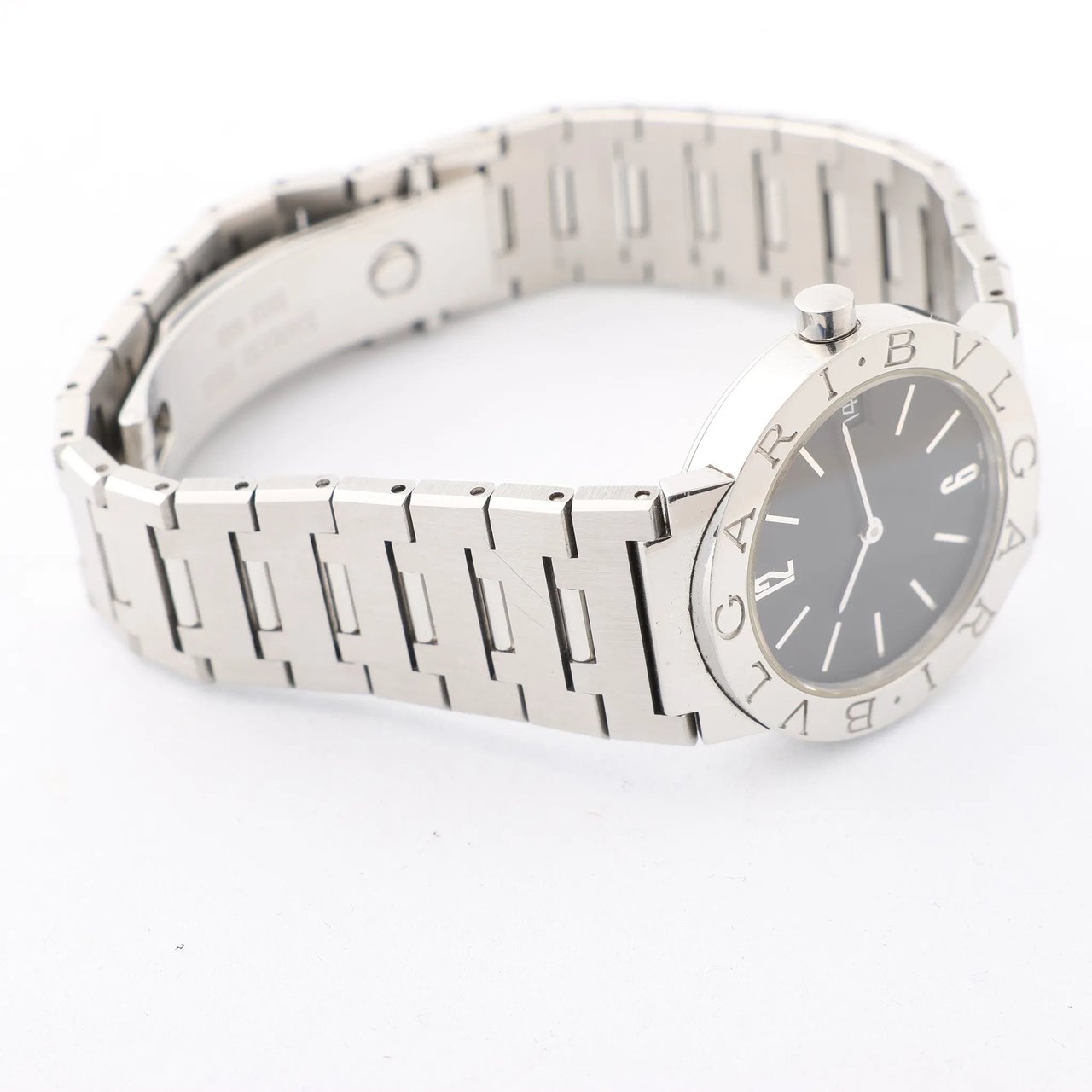 Bvlgari Bvlgari Bvlgari Bvlgari BB30SS D317440 SS QZ Watch with Black Dial Zwart