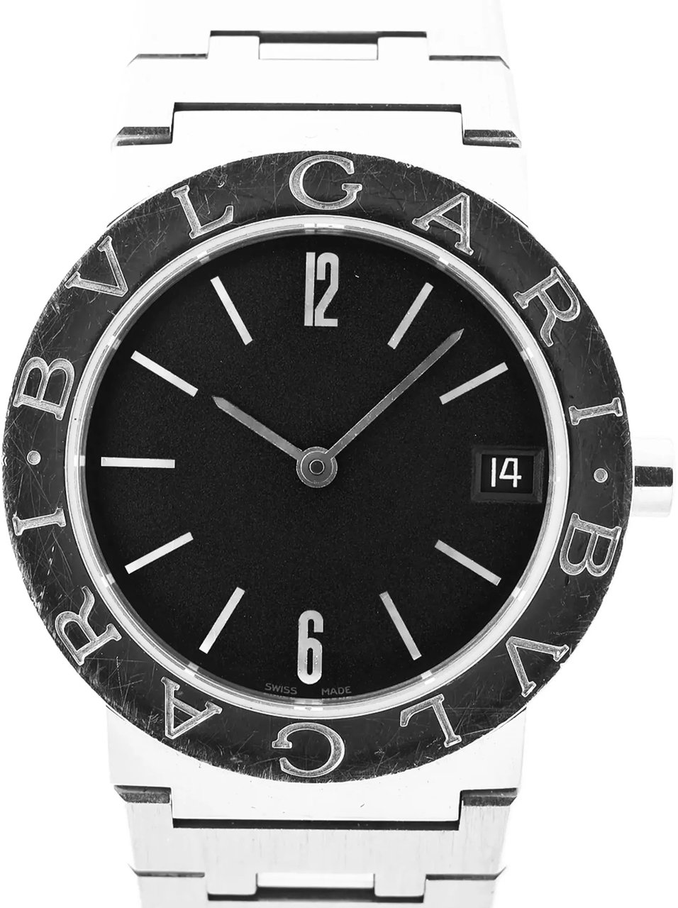 Bvlgari Bvlgari Bvlgari Bvlgari BB30SS D317440 SS QZ Watch with Black Dial Zwart