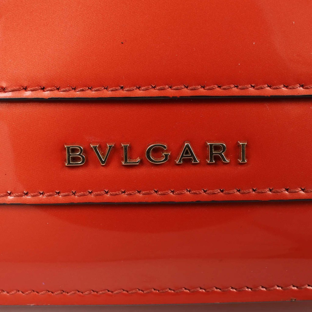 Bvlgari BVLGARI Serpenti Forever Patent Leather Chain Shoulder Bag in Orange Oranje
