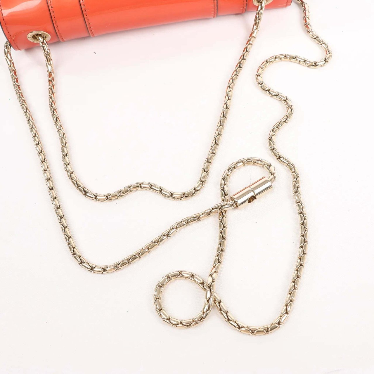 Bvlgari BVLGARI Serpenti Forever Patent Leather Chain Shoulder Bag in Orange Oranje