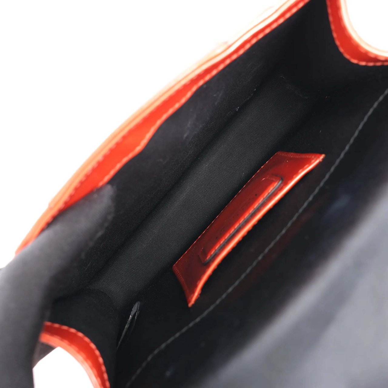 Bvlgari BVLGARI Serpenti Forever Patent Leather Chain Shoulder Bag in Orange Oranje