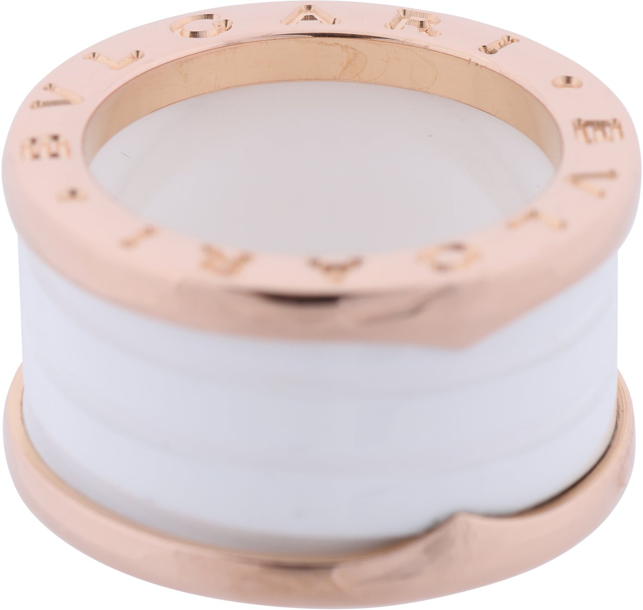 Bvlgari Bvlgari B.Zero1 Ring in 750 Pink Gold and White Ceramic (9.4g, Size 49) Goud