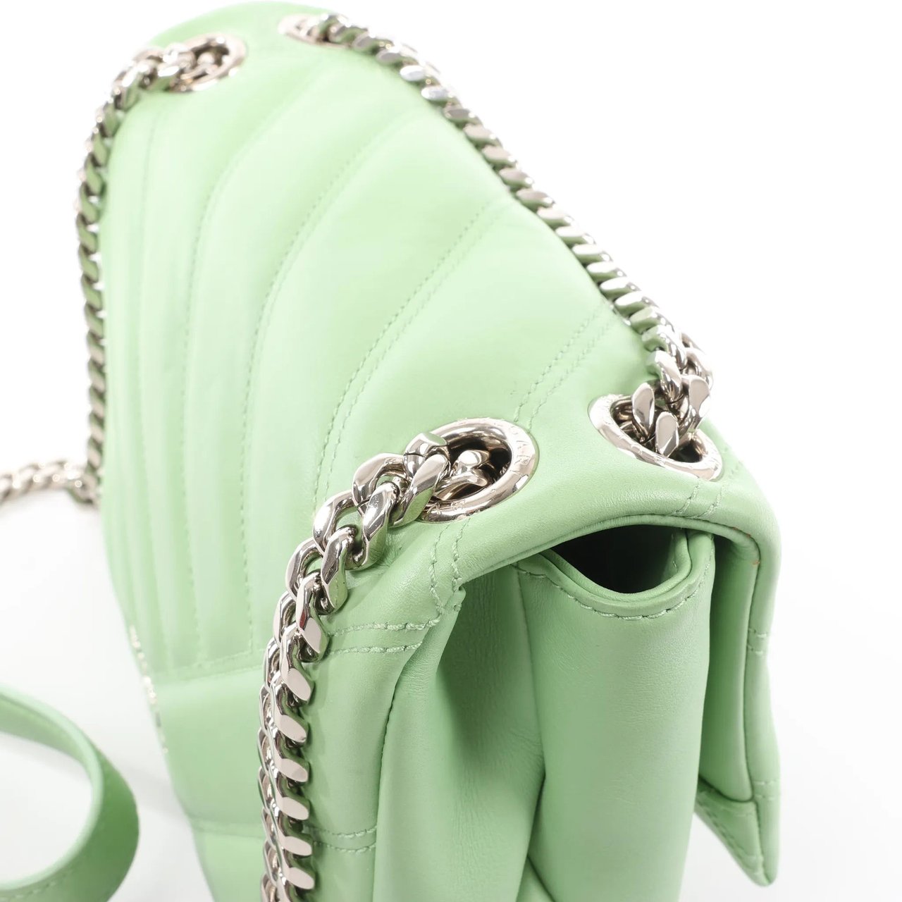 Bvlgari BVLGARI Serpenti Cabochon Leather Chain Crossbody Bag in Green Divers