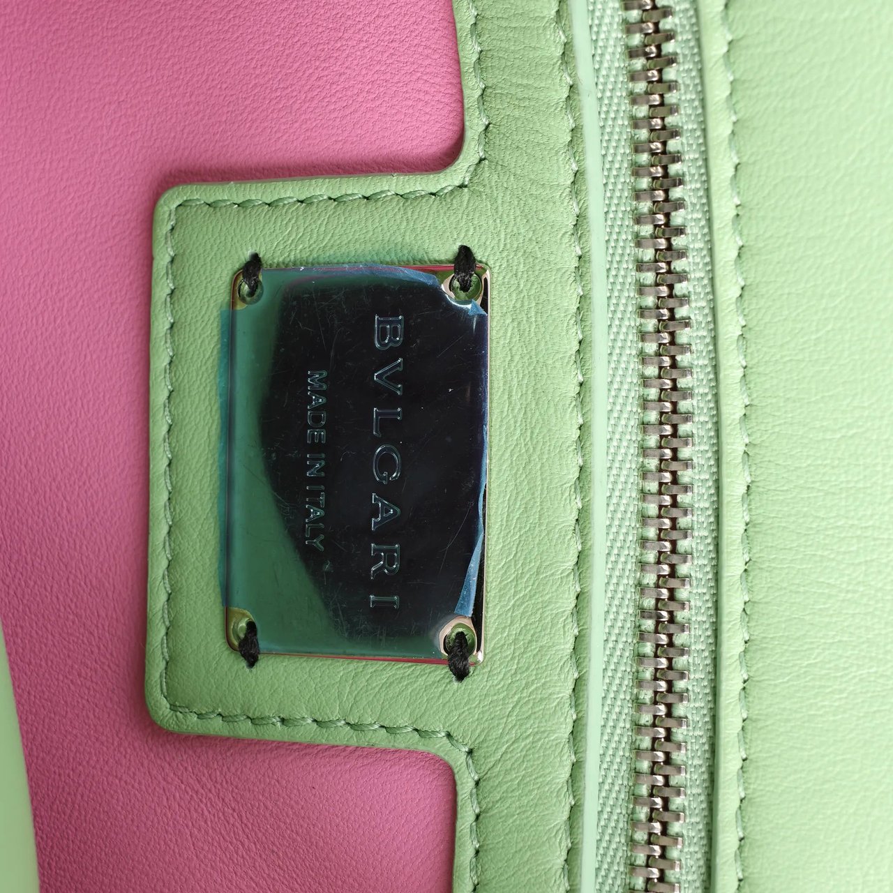 Bvlgari BVLGARI Serpenti Cabochon Leather Chain Crossbody Bag in Green Divers