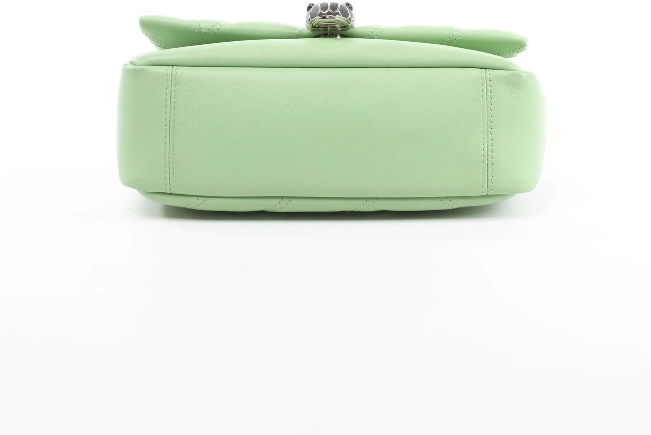 Bvlgari BVLGARI Serpenti Cabochon Leather Chain Crossbody Bag in Green Divers