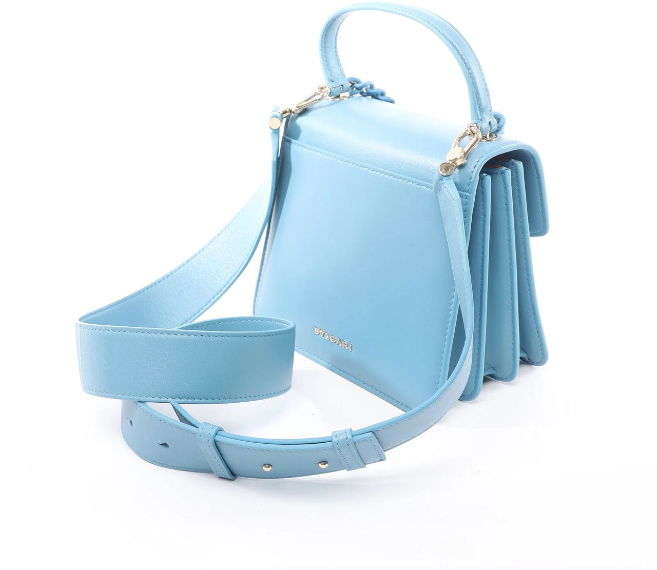 Bvlgari BVLGARI Serpenti Forever Leather Chain 2Way Handbag in Blue Blauw