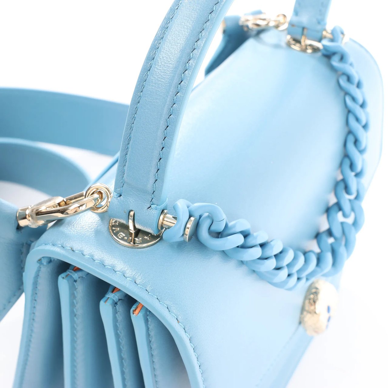 Bvlgari BVLGARI Serpenti Forever Leather Chain 2Way Handbag in Blue Blauw
