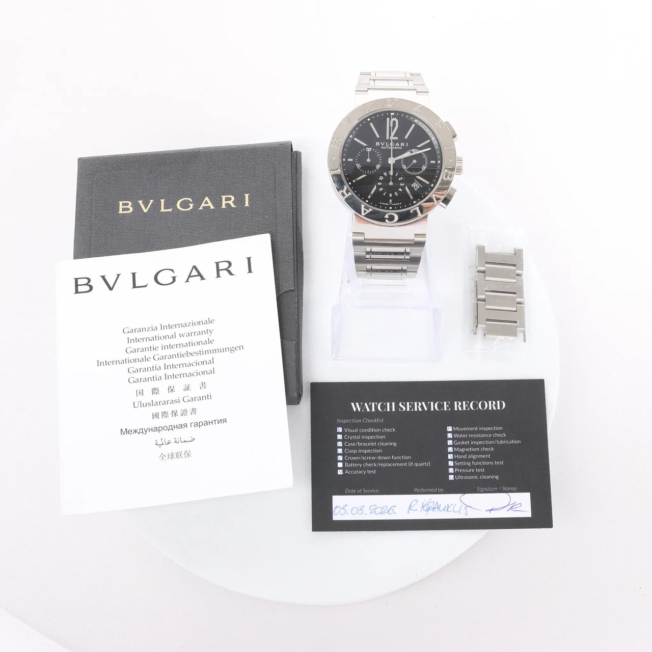 Bvlgari Bvlgari Bvlgari Bvlgari BB42SSCH O3235 SS AT Watch with Black Dial Zwart