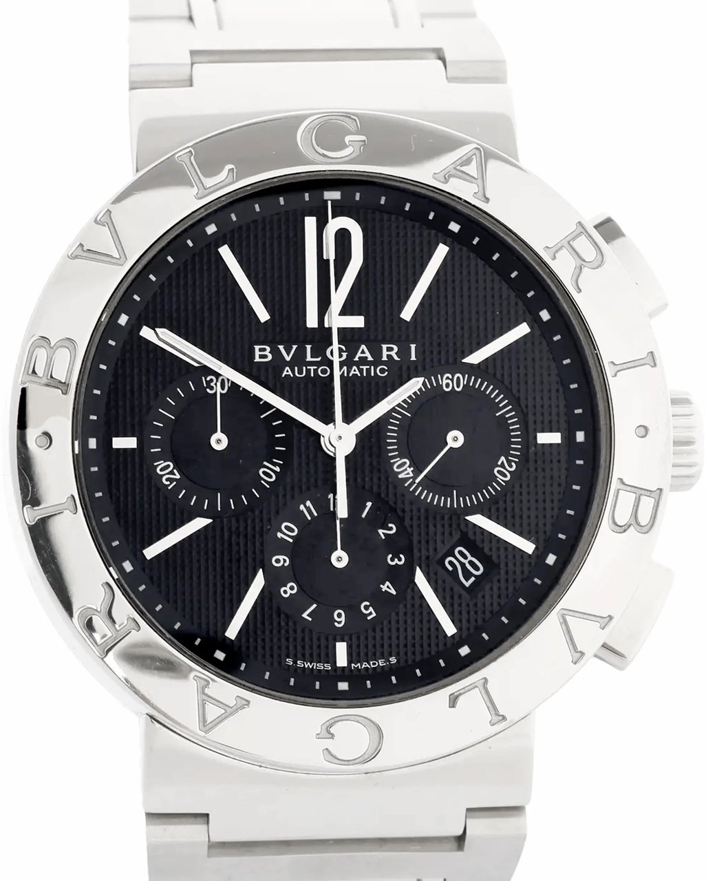 Bvlgari Bvlgari Bvlgari Bvlgari BB42SSCH O3235 SS AT Watch with Black Dial Zwart