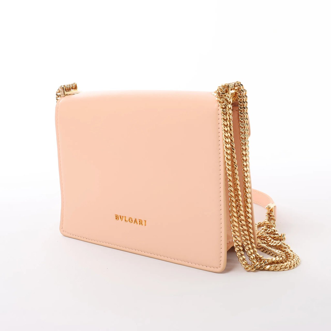 Bvlgari BVLGARI Serpenti Forever Leather Chain Crossbody Bag in Powder Beige Beige
