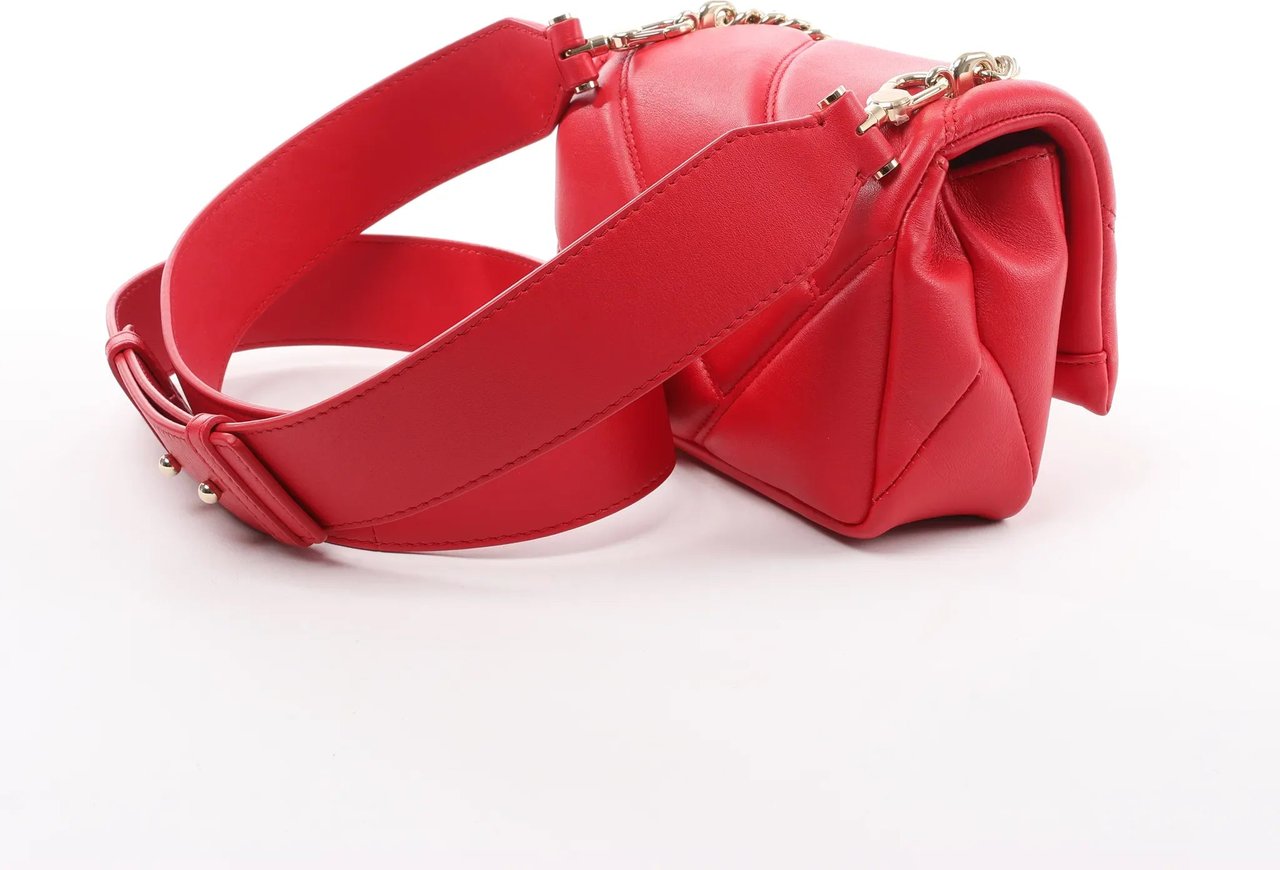 Bvlgari BVLGARI Serpenti Leather Chain Crossbody Bag in Red Rood