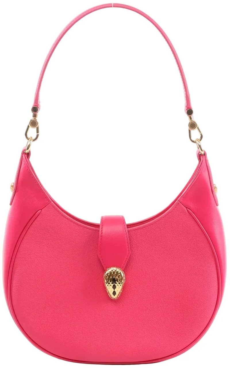Bvlgari BVLGARI Serpenti Leather Shoulder Bag in Pink Roze