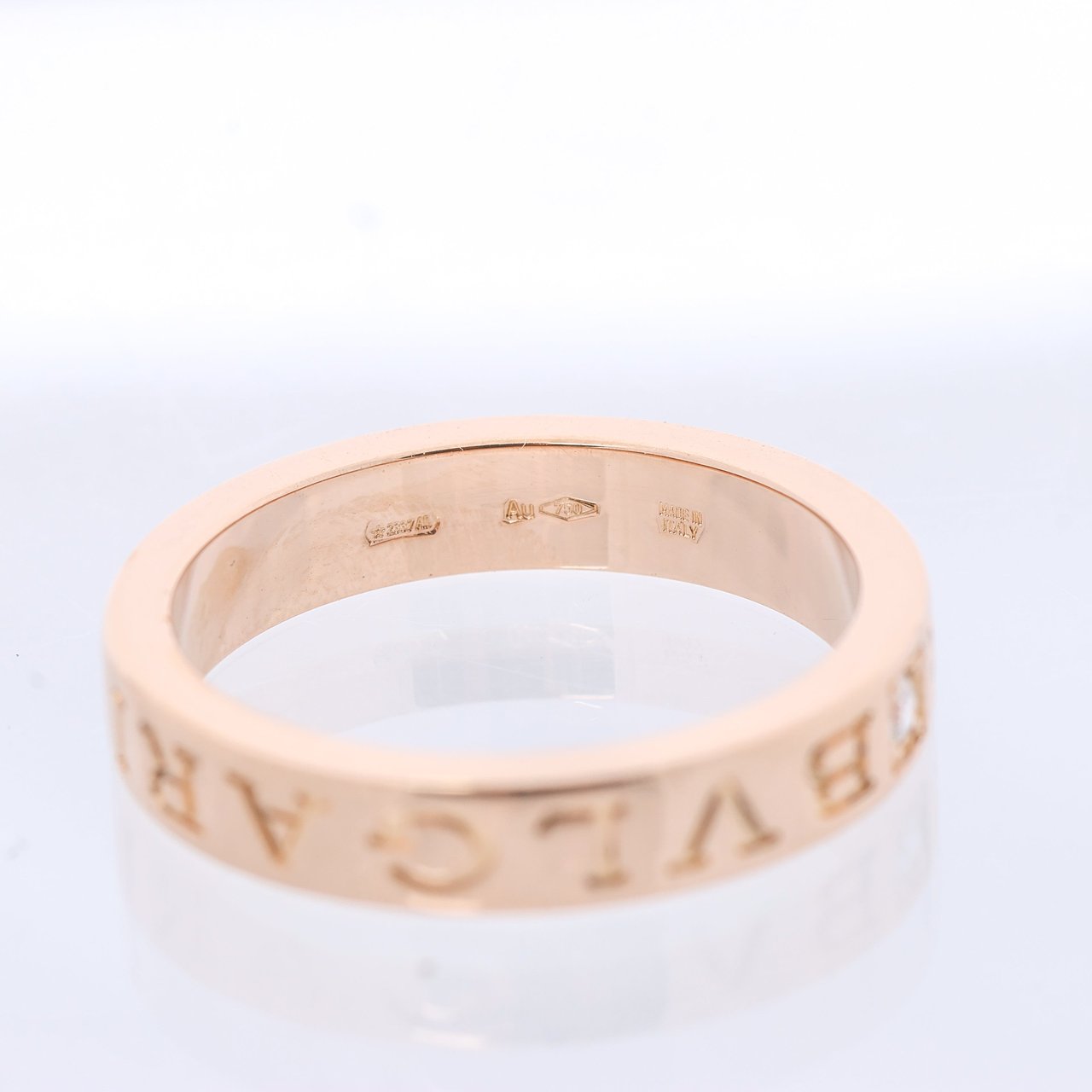 Bvlgari Bvlgari Bvlgari Double Logo 1P Diamond Ring 750(PG) 7.3g 341829 AN854185 Goud