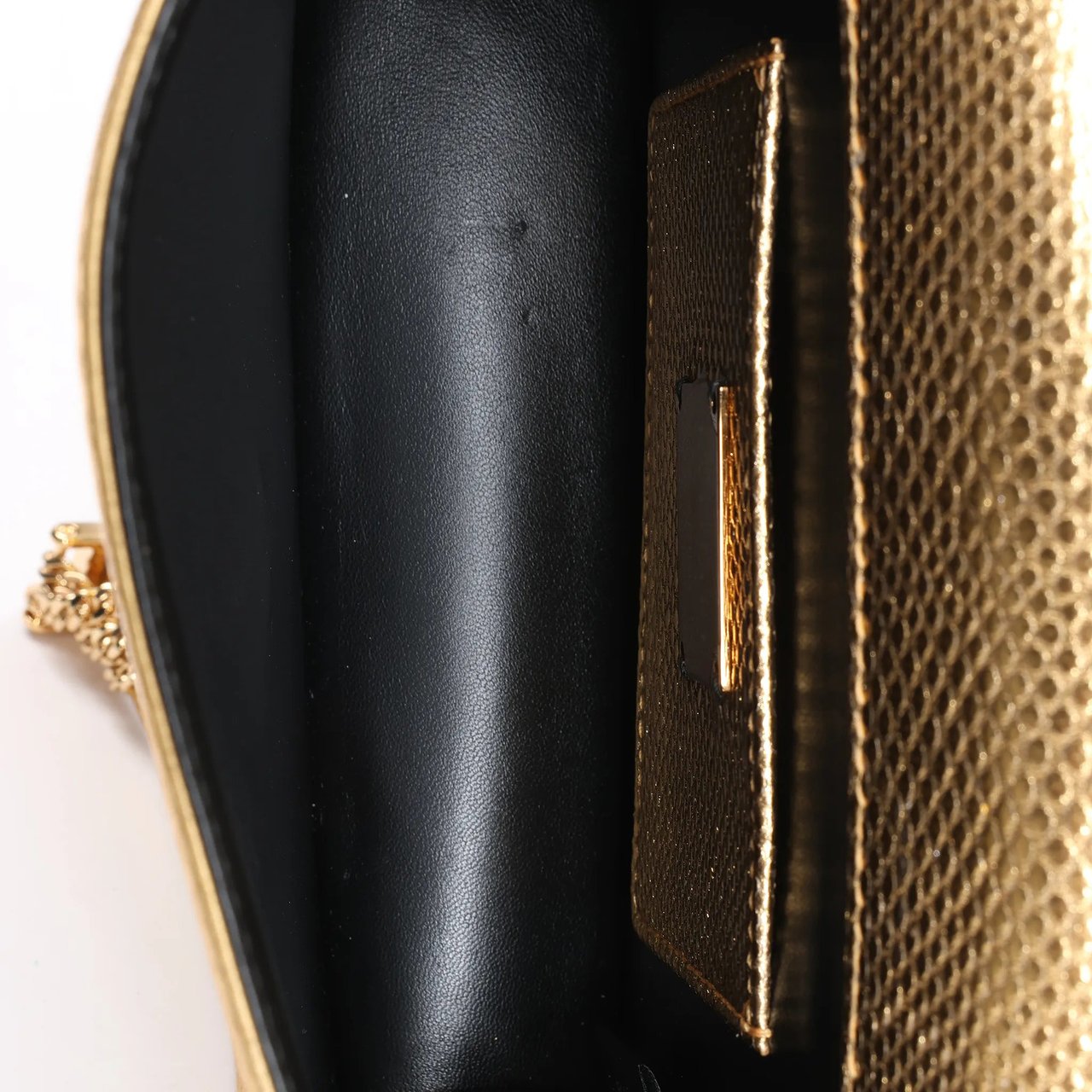 BVLGARI Serpenti Leather Chain Crossbody Bag in Gold Divers