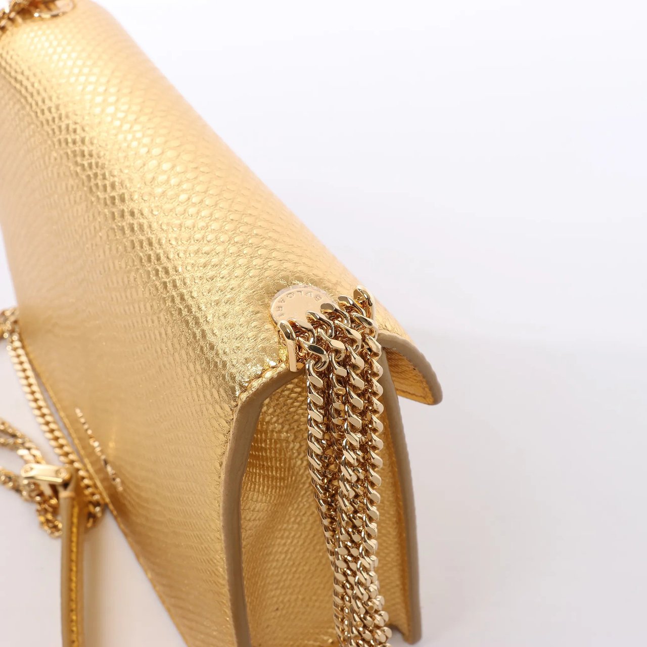 BVLGARI Serpenti Leather Chain Crossbody Bag in Gold Divers