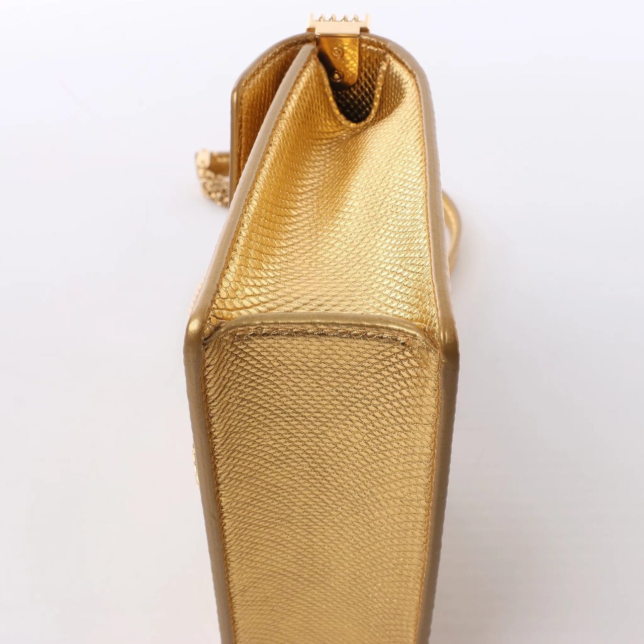 BVLGARI Serpenti Leather Chain Crossbody Bag in Gold Divers