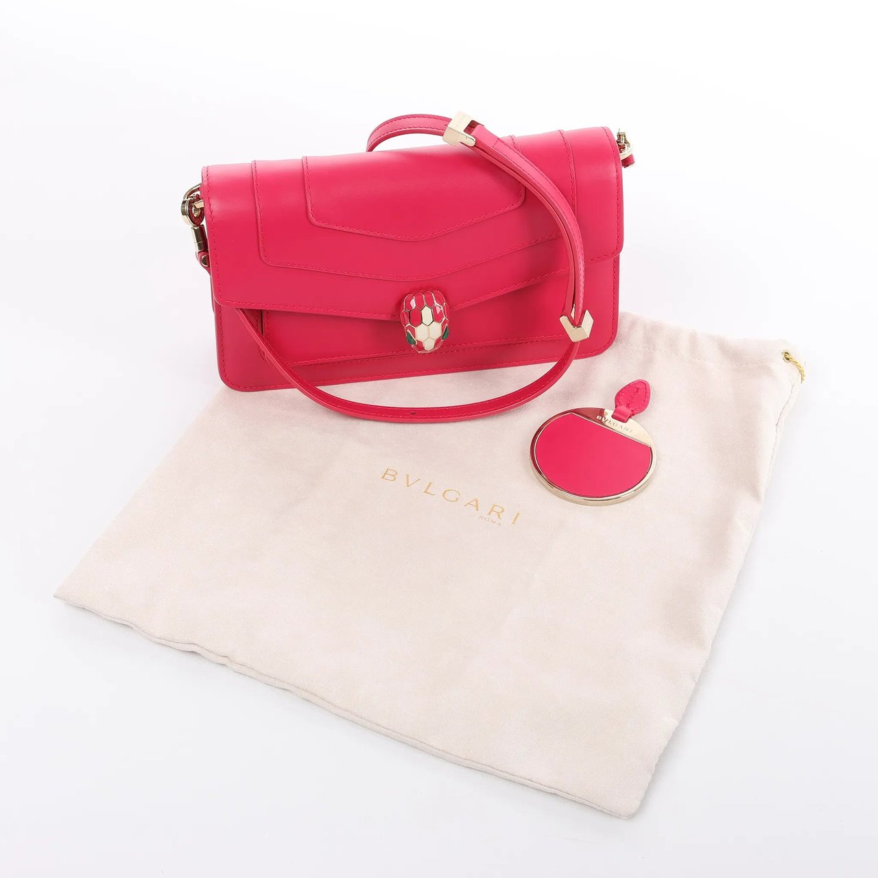 BVLGARI Serpenti Forever Leather Crossbody Bag in Pink Roze