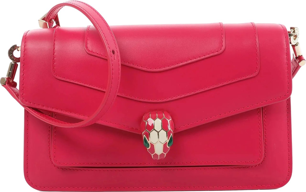BVLGARI Serpenti Forever Leather Crossbody Bag in Pink Roze