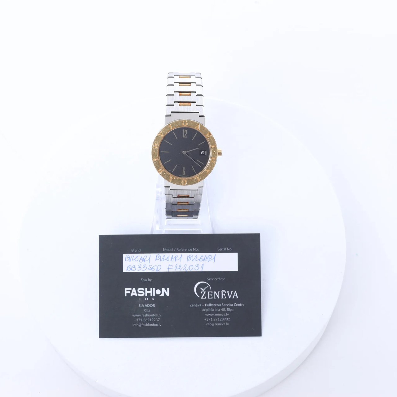 Bvlgari Bvlgari Bvlgari BB33SGD F122031 SS×YG QZ Watch with Black Dial Zwart