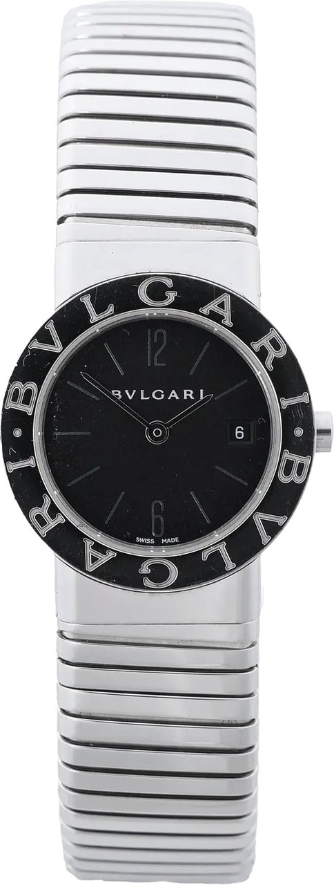 Bvlgari Bvlgari Bvlgari Tubogas BB262TS D313155 SS QZ Watch with Black Dial Zwart