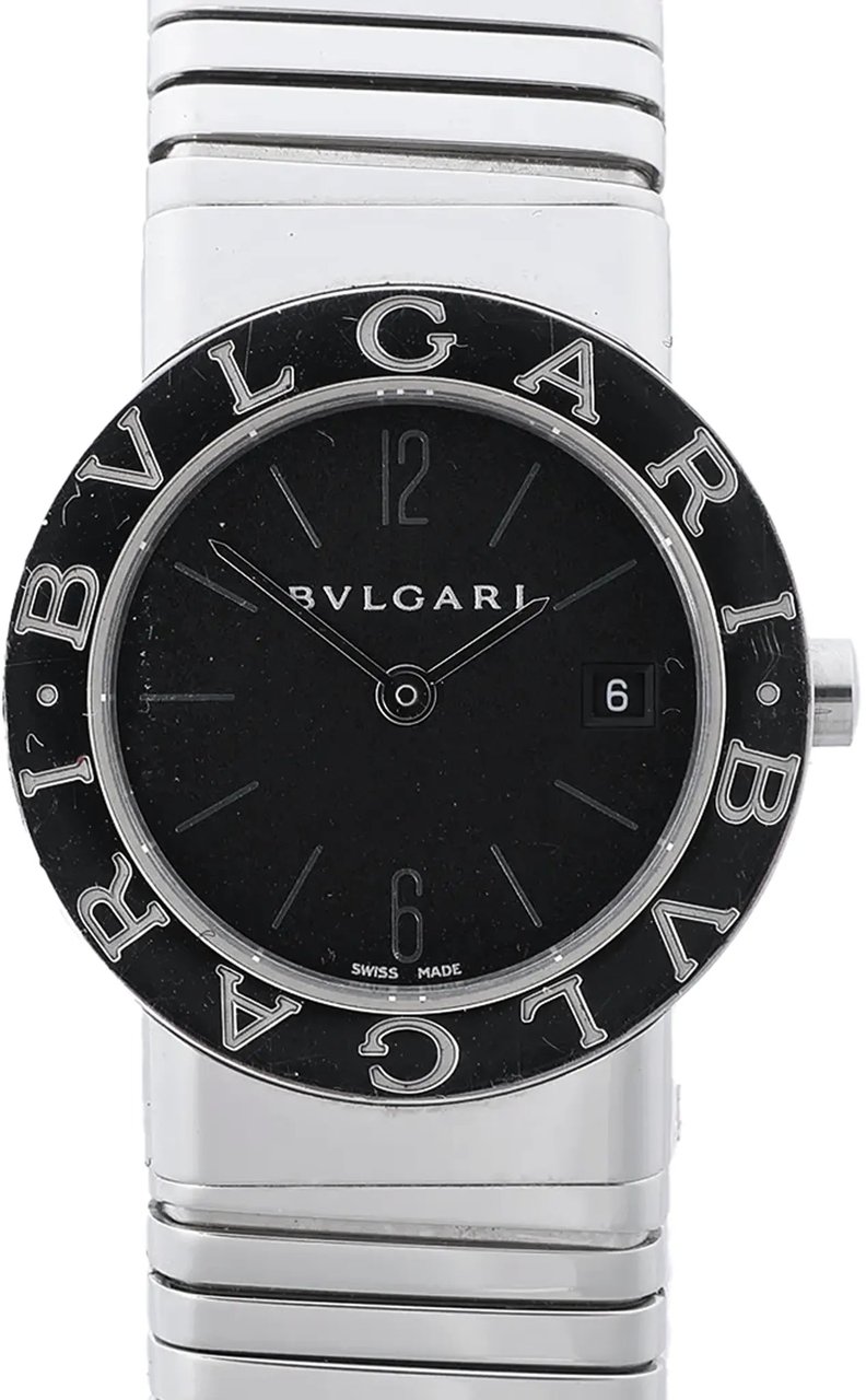 Bvlgari Bvlgari Bvlgari Tubogas BB262TS D313155 SS QZ Watch with Black Dial Zwart