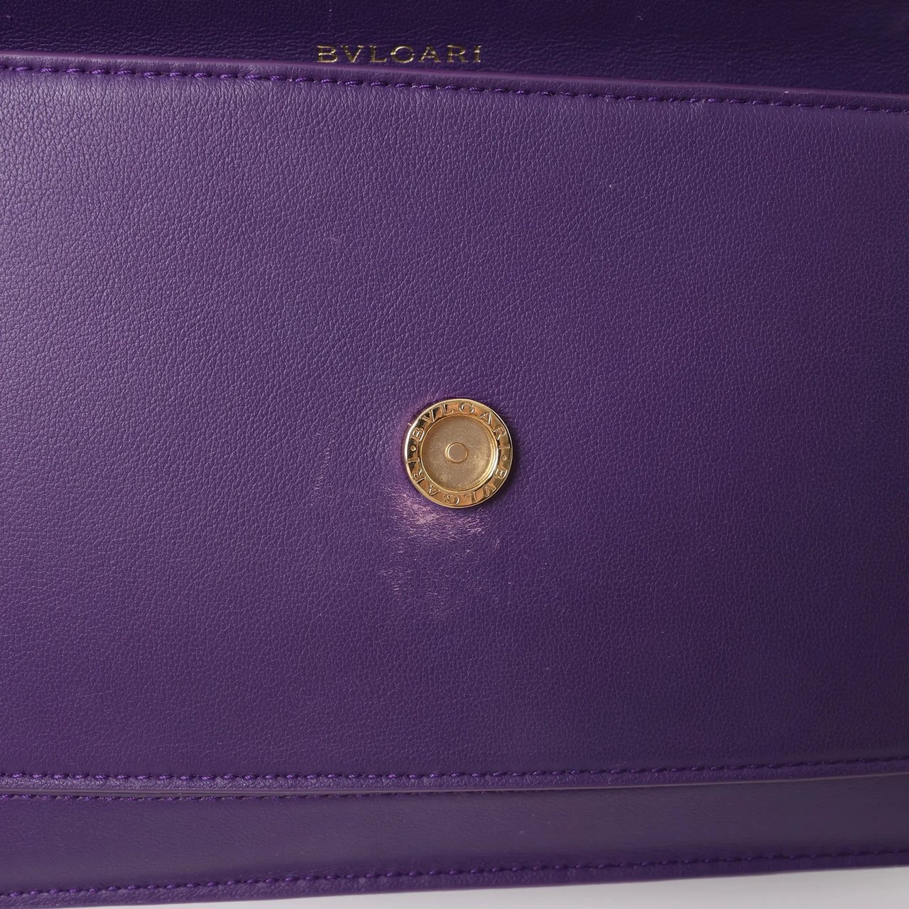 BVLGARI Serpenti Leather 2Way Chain Handbag in Purple Paars