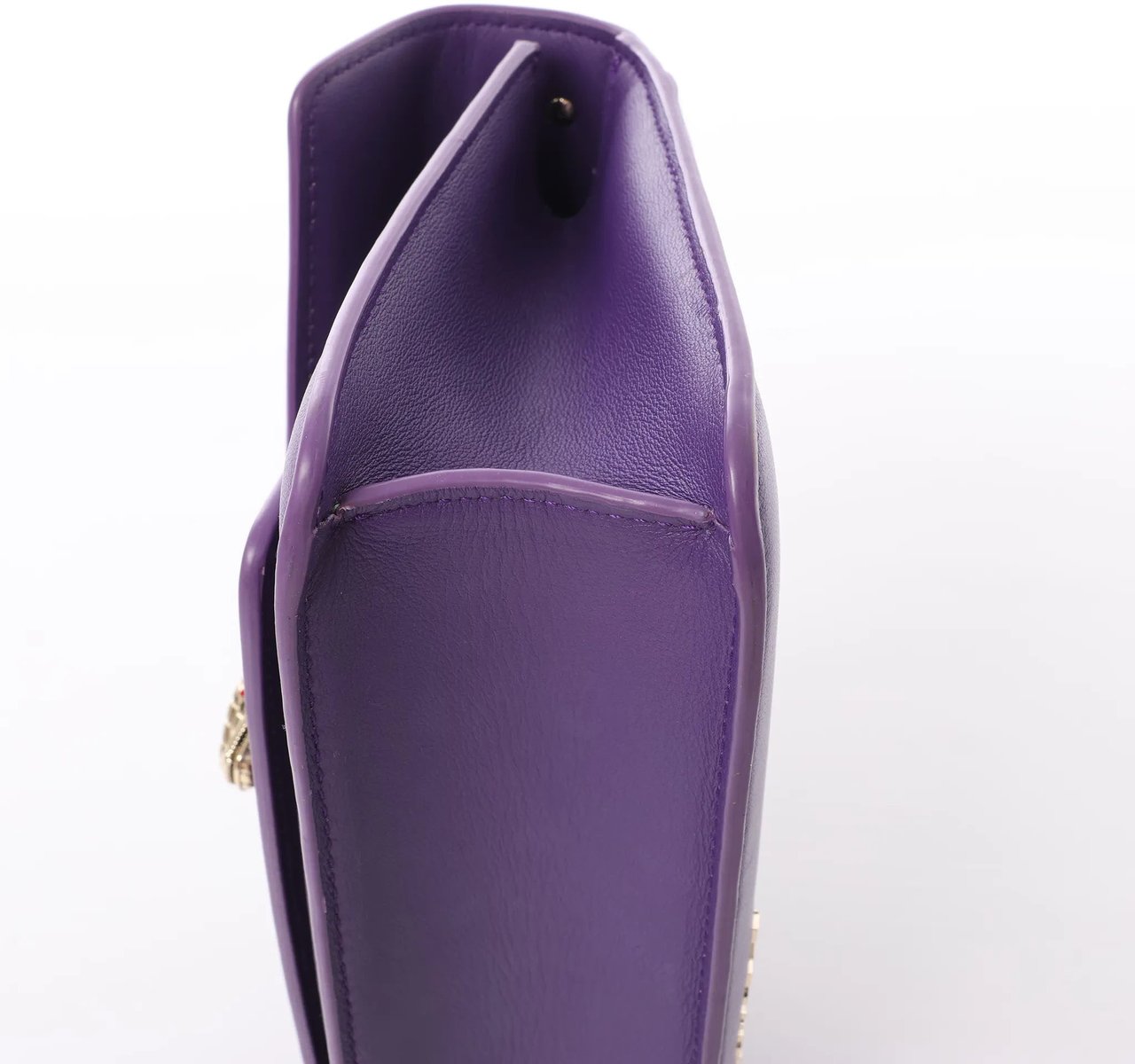 BVLGARI Serpenti Leather 2Way Chain Handbag in Purple Paars
