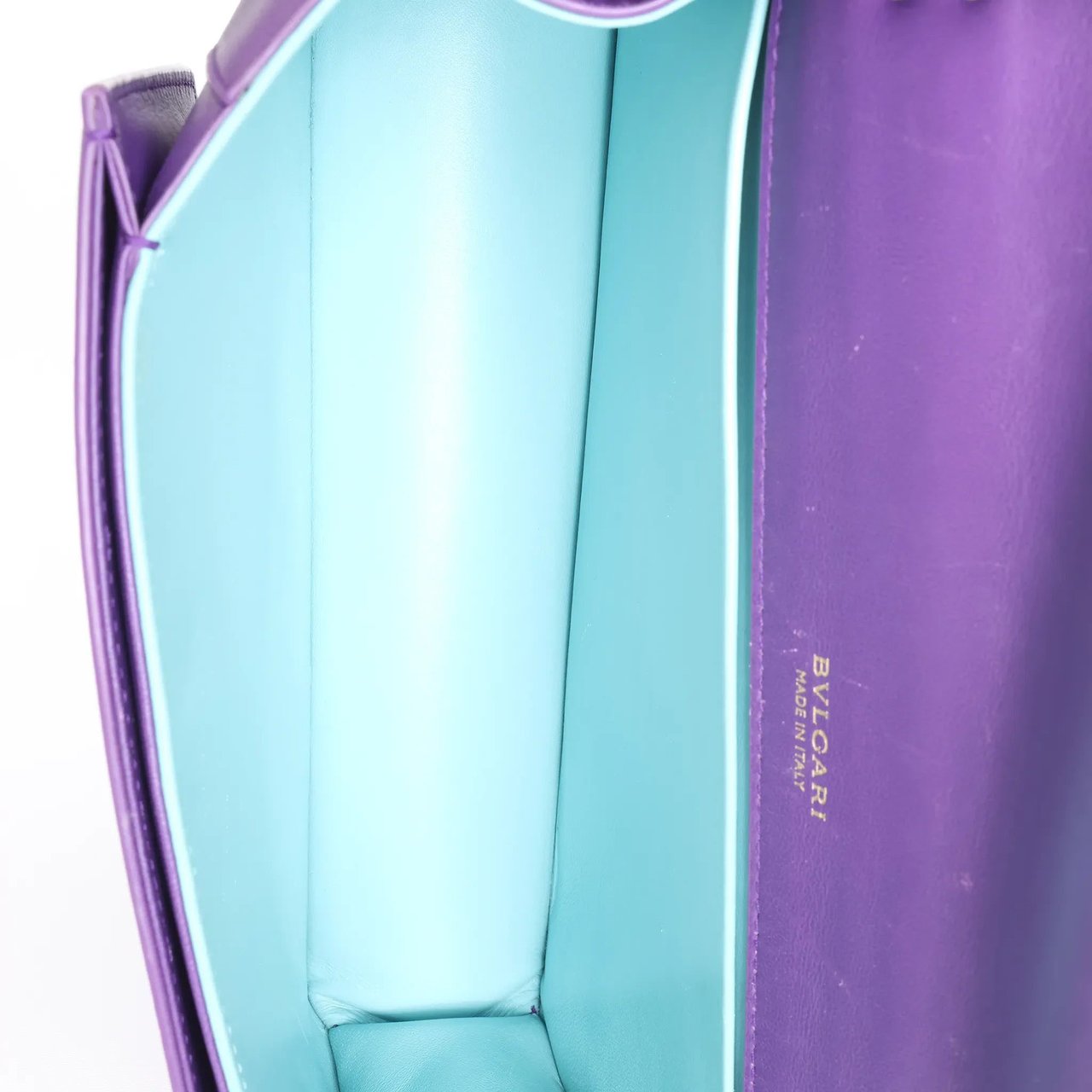 BVLGARI Serpenti Leather 2Way Chain Handbag in Purple Paars
