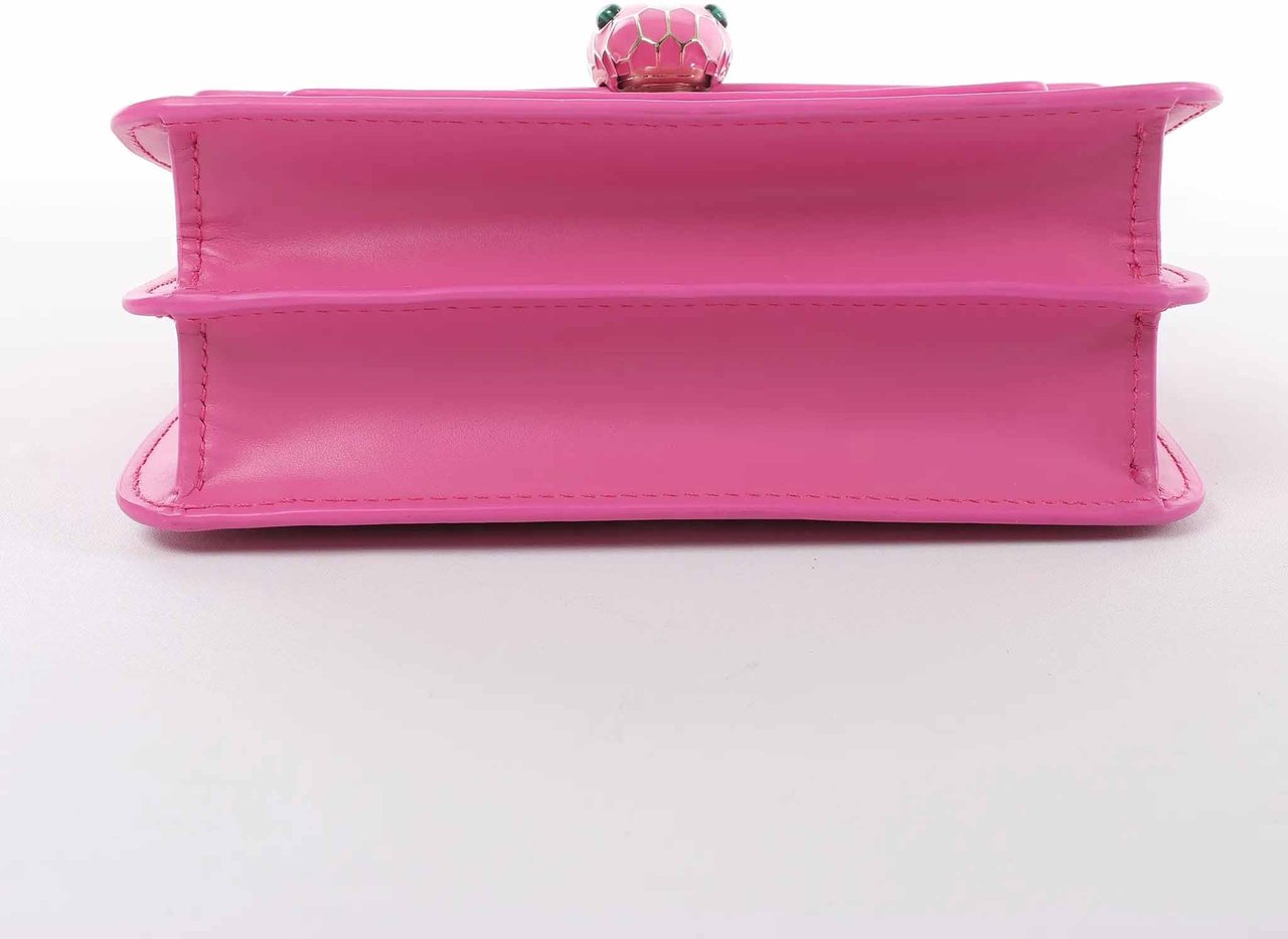 BVLGARI Serpenti Forever Leather Crossbody Bag in Pink Roze