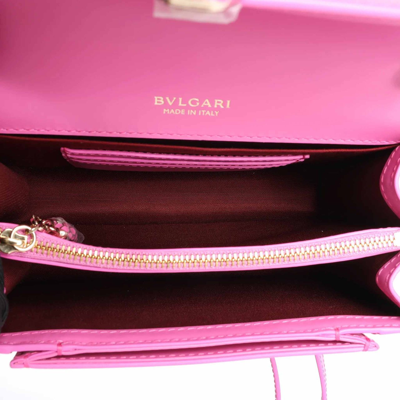 BVLGARI Serpenti Forever Leather Crossbody Bag in Pink Roze