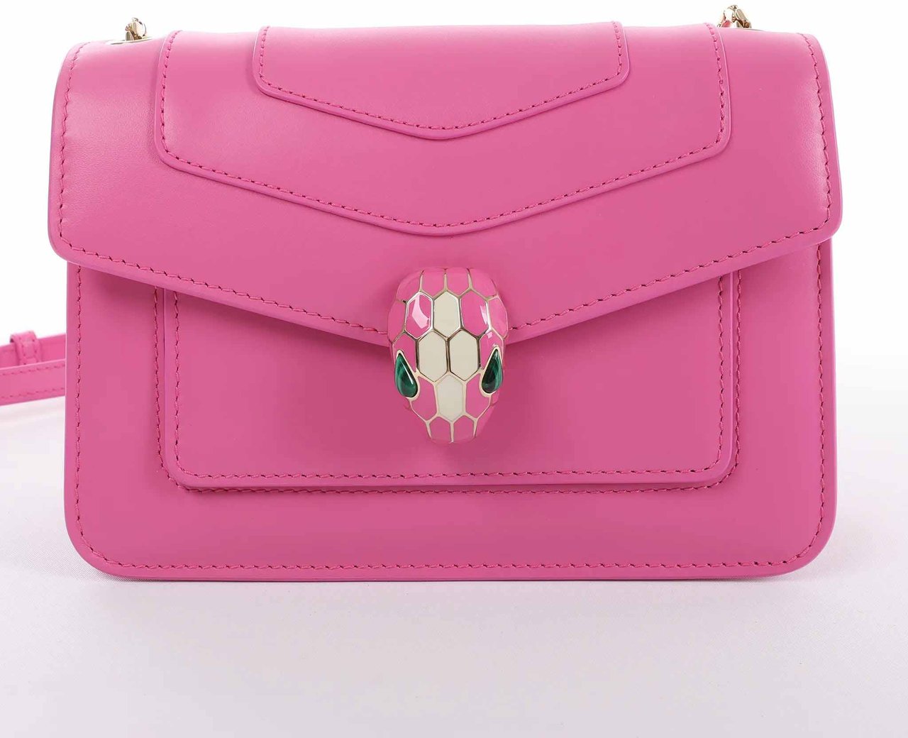 BVLGARI Serpenti Forever Leather Crossbody Bag in Pink Roze
