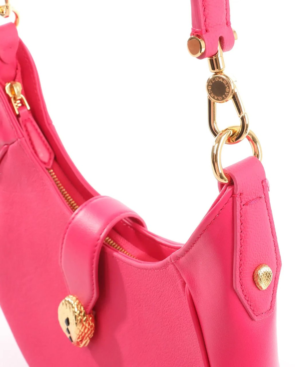 BVLGARI Serpenti Leather Shoulder Bag in Pink Roze