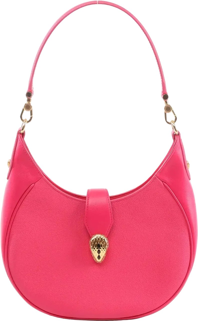 BVLGARI Serpenti Leather Shoulder Bag in Pink Roze