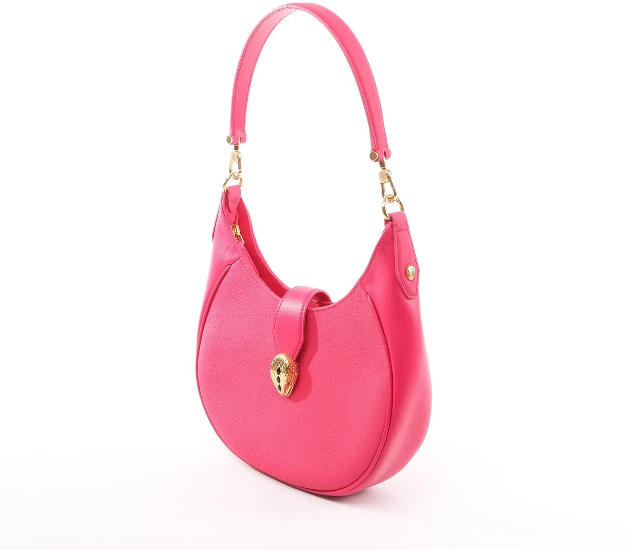 BVLGARI Serpenti Leather Shoulder Bag in Pink Roze
